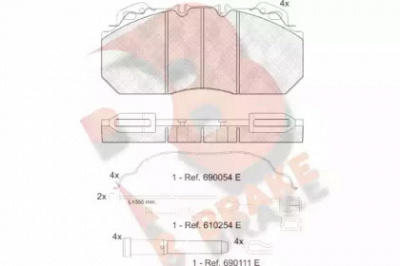 R BRAKE rb1163115 -  Комплект тормозных колодок, дисковый тормоз